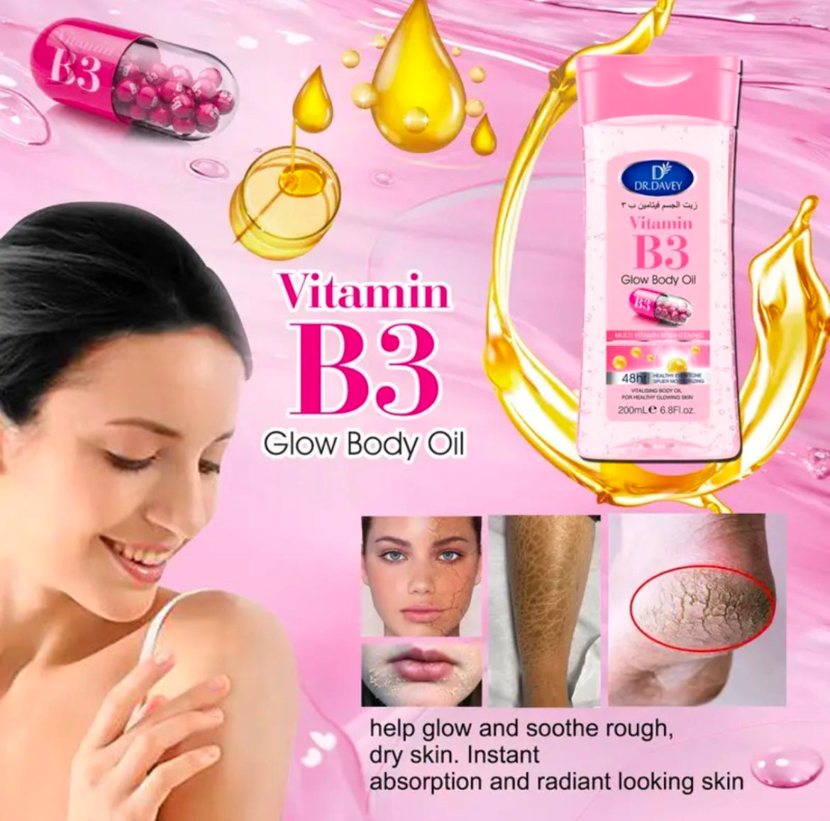 Dr Davey Vitamin B3 Glow Body Oil