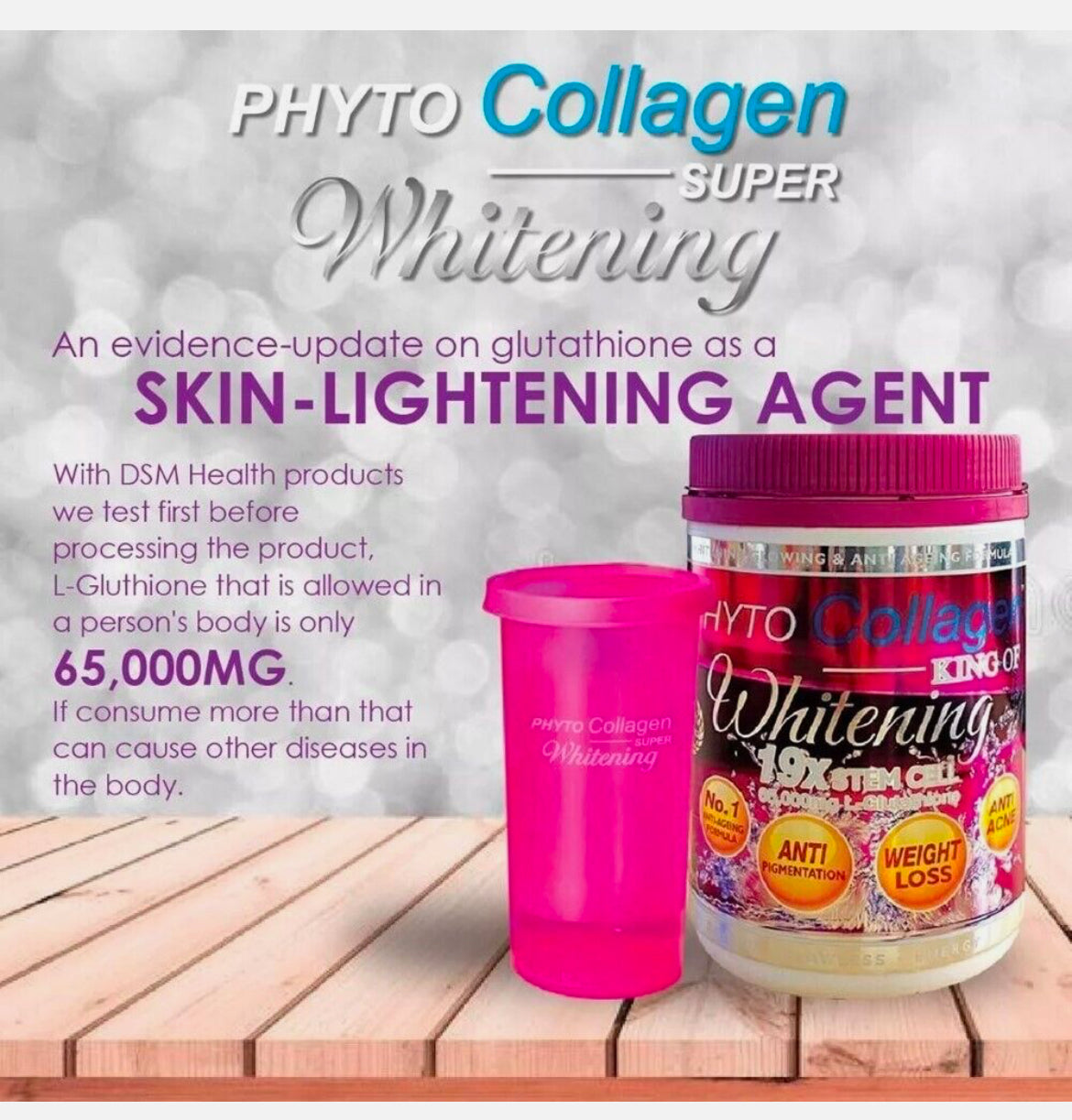 Phyto Collagen Whitening Gluta Stem Cell Anti Aging Wrinkles Reducer Weight Loss