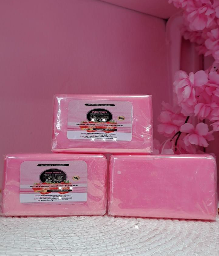 Pure White Skin Repair Strawberry Bar Soap