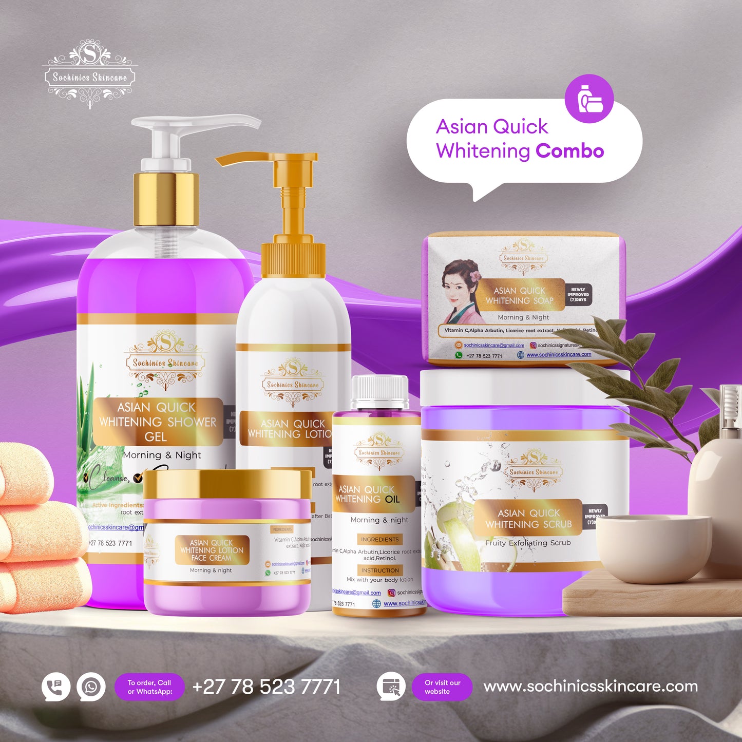 Asian 7 Days Quick Whitening Combo(Big)