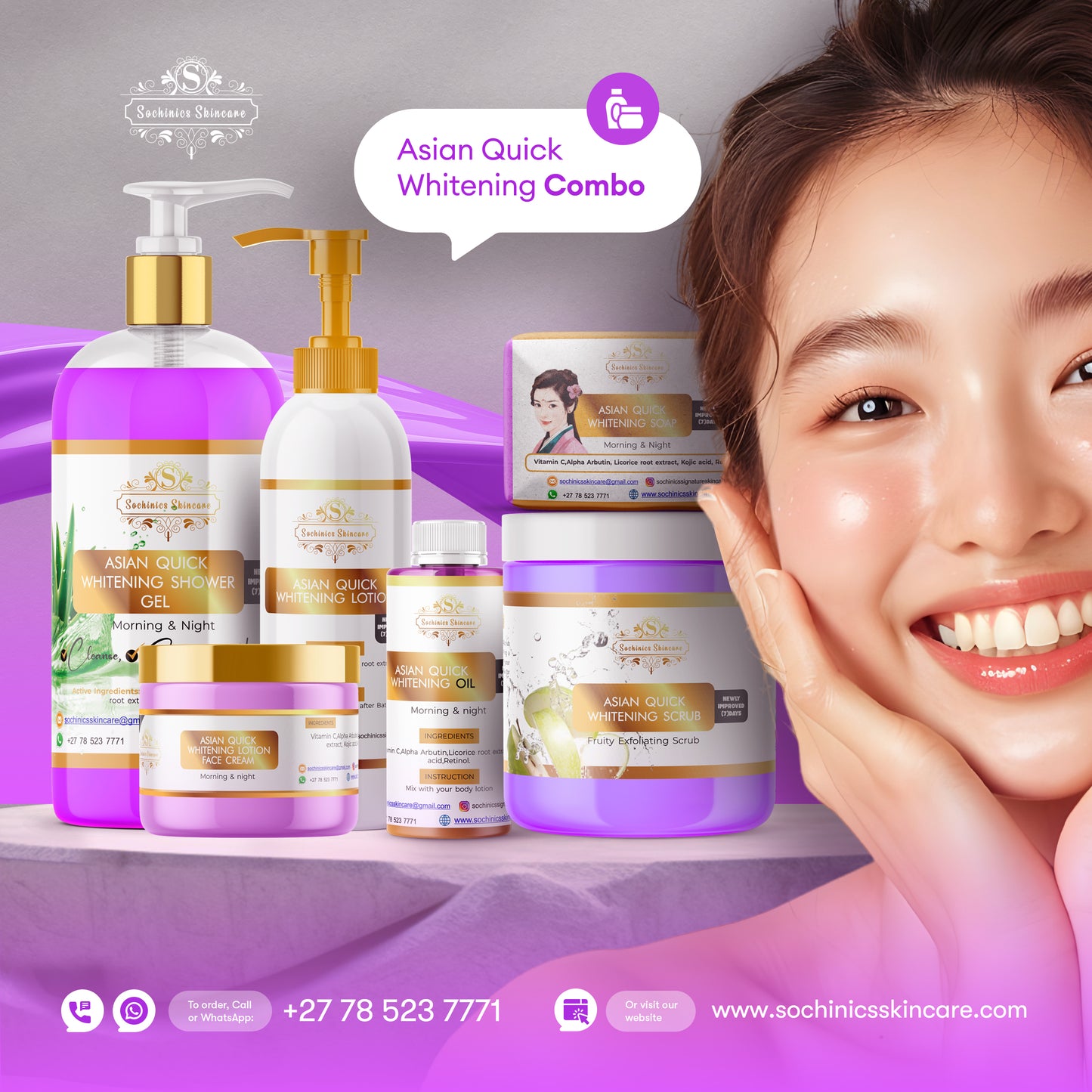 Asian 7 Days Quick Whitening Combo(Big)