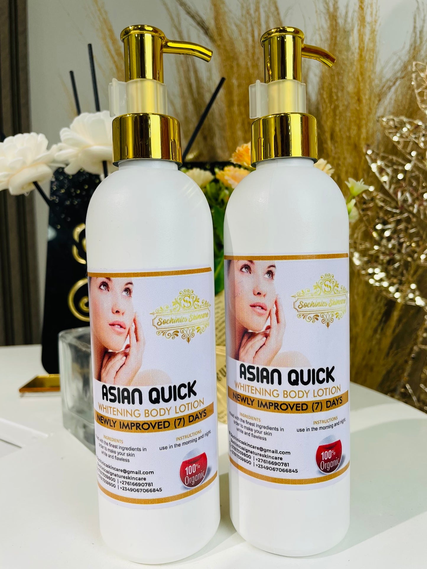Asian quick whitening body lotion