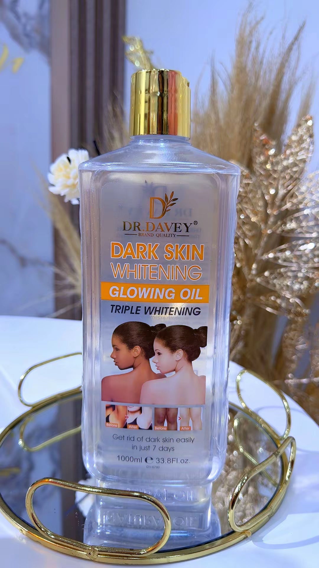 Dark skin whitening glowing oil